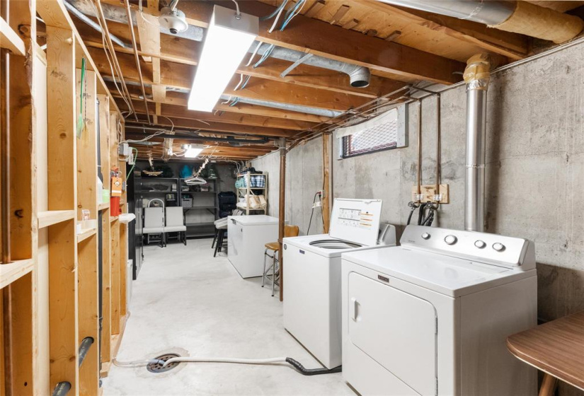 Large utility and laundry room. Lots of storage cabinets and black cabinet will stay. Also storage under stairs