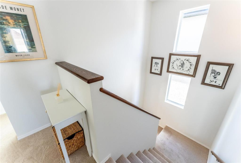 Bright stairwell to second floor