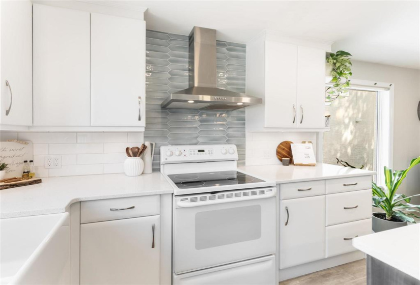 Stove and hoodfan included