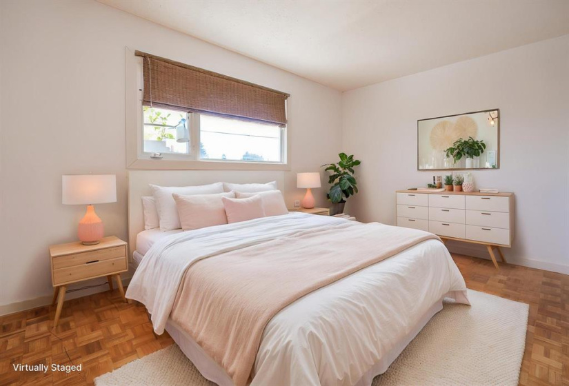 Primary bedroom virtually staged
