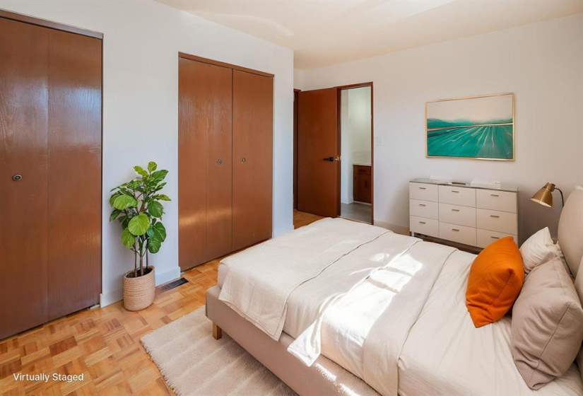 Primary bedroom virtually staged