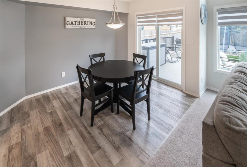 Eating area with patio doors to your deck