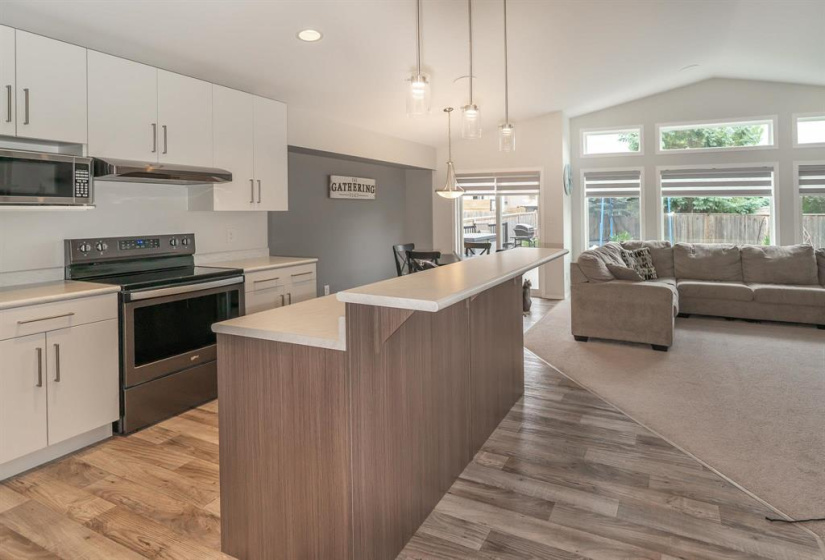 Kitchen island with bartop seating